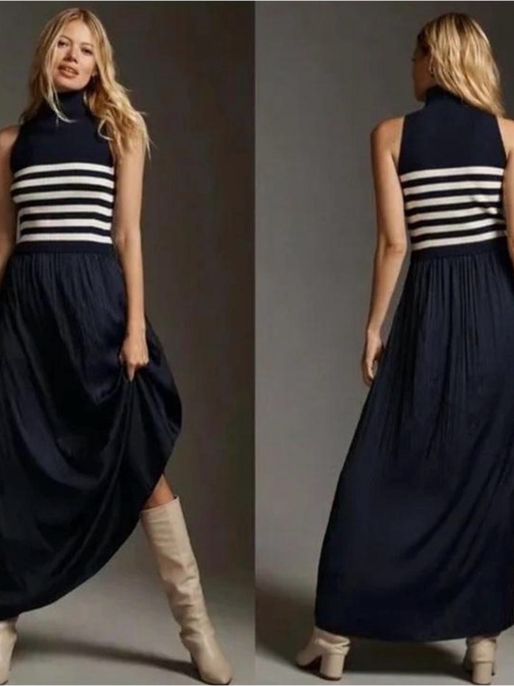 Anthropologie The Thea Sleeveless Twofer Maxi Dress SP Small Petite